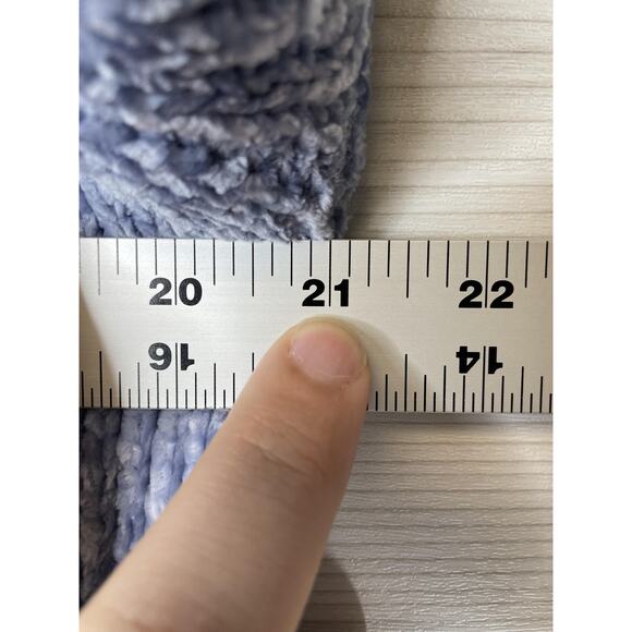 Cynthia Rowley Sweater Womens XS Blue Chenille Knit Crewneck Pullover Soft - Picture 5 of 8